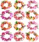 12Pcs Tropical Leis Flowers Headband for Girls Women Beach Summer Wedding Favors and Decorations